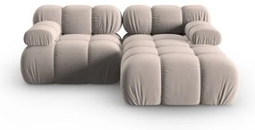 Светлокафяв кадифен модулен ъглов диван (десен ъгъл) Bellis – Micadoni