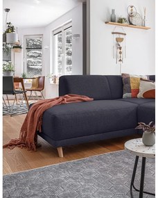 Антрацитен разтегателен/с място за съхранение ъглов диван (ляв ъгъл/L форма) Classy Sophie – Miuform