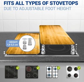 Капаци за печка 2 бр. от закалено стъкло 52x30 cm Wooden – Maximex