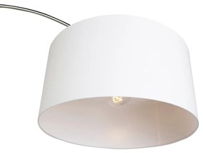 Аркова лампа стомана плат абажур бял 50/50/25 регулируем - XXL