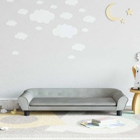 3196394 vidaXL Детски диван, светлосив, 100x50x26 см, кадифе