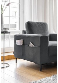 Тъмносиво кресло от рипсено кадифе Lofty Lilly – Miuform