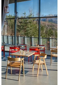 Трапезен стол с подлакътници от масивен дъб в естествен цвят Flip – Gazzda