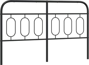 377151 vidaXL Метална резервна табла за легло, черна, 150 см