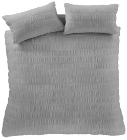 Сиво единично спално бельо 135x200 cm Seersucker - Catherine Lansfield