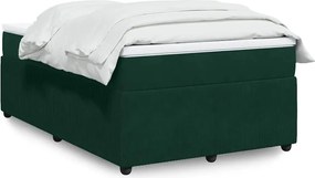 3285629 vidaXL Боксспринг легло с матрак, тъмнозелено, 120x190 см, кадифе