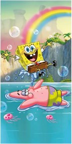 Памучна детска кърпа 70x140 cm Sponge Bob "Tropical Duo" – Jerry Fabrics