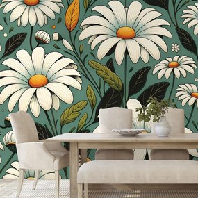 Тапет – Ретро маргаритки с листа