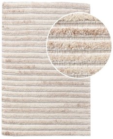 Кремав ръчно изработен вълнен килим 60x90 cm Mango – House Nordic