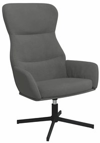 341109 vidaXL Релакс стол, тъмносив, кадифе