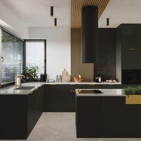 Осветително тяло за таван в черен и златист цвят Crown – Sollux