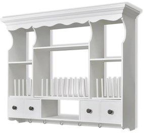 241372 vidaXL Дървен стенен кухненски шкаф, бял