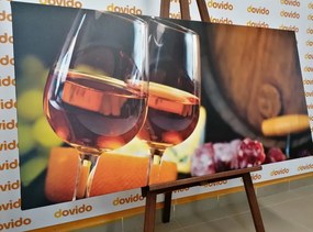 Картина на платно – Розово вино в чаши