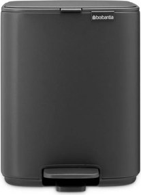 Кош за боклук Brabantia Bo Pedal 1010132, 7 л, Плавно затваряне, Гумирана основа, Минерално покритие, Тъмносив