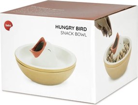 Жълта/бяла керамична купичка за сервиране 250 ml Hungry Bird – Balvi