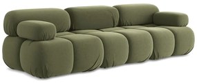 Светлозелен кадифен модулен диван 285 cm Lokua – Makamii