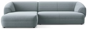Светлосин кадифен ъглов диван (ляв ъгъл) Moana – Makamii
