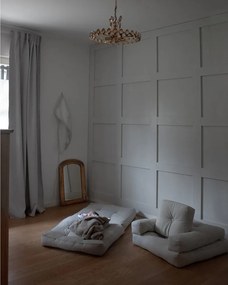 Детски сгъваем фотьойл с табуретка Creamy Mini Cube - Karup Design