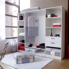 Кутия за съхранение на дрехи Medium Mariniere 3D Vacuum Bag, 125 л - Compactor