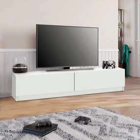 Ахенк меламинов ТВ шкаф в бял цвят 160x31,3x32,9см.