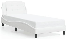 3208150 vidaXL Рамка за легло без матрак Zadar, бяла, 90x190 см изкуствена кожа