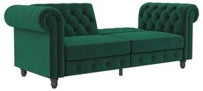 Тъмнозелен кадифен разтегателен диван 236 cm Felix – Støraa