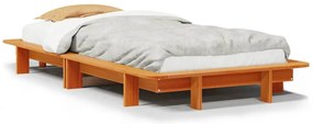 850682 vidaXL Рамка за легло без матрак, восъчнокафяв, 90x190 см, бор масив