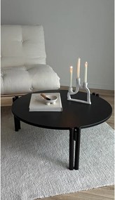 Черна кръгла масичка за кафе от масивен бор ø 80 cm Sticks – Karup Design