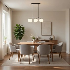 Пендел ТРЕВИЗО, черен/бял, 3хE27