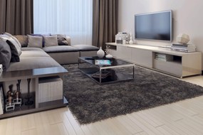 Килим colore colori flokati 80062-дървени въглища-диаметър: 200 см.