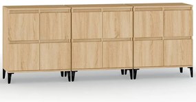 3185778 vidaXL Сайдборд, 3бр, дъб сонома, 60x35x70 см, инженерно дърво