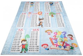 Детски килим с мотив на деца и малка таблица за умножение Ширина: 80 см | Дължина: 150 см