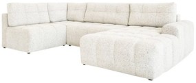Кремав разтегателен модулен ъглов диван с място за съхранение (десен ъгъл) Lulu – Miuform