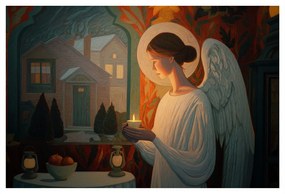 Картина на платно – коледен ангелче