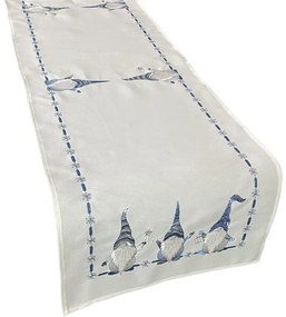 Коледен шал със синя бродерия на елфи Широчина: 40 см | Дължина: 85 см