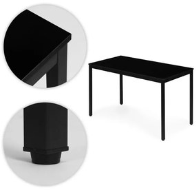 Кухненска маса черна 120 x 60 cm - универсална маса за 4-5 души