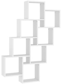 807178 vidaXL Стенен кубичен рафт, бял, 90x15x119 см, инженерно дърво