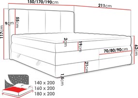 Тапицирано легло Point-Екрю-180 x 200