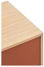 Керемиденочервен скрин с дъбов фурнир , ширина 180 см Yoko - Teulat