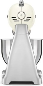 Планетарен миксер Smeg SMF04CREU, 800W, 4.8 л, 10 скорости, Функция за плавен старт, Крачета против хлъзгане, Кремa/Инокс