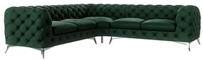 Тъмнозелен кадифен ъглов диван Chelsea – Ropez