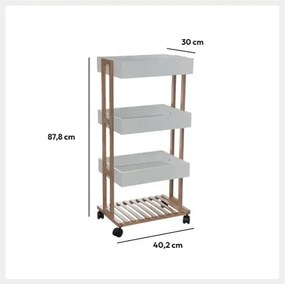 Етажерка на колела 5five Natureo, 4 нива - Черен