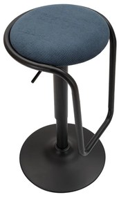 Тапициран бар стол с регулируема височина в петролен цвят/черен (височина на седалката 61 cm) Destiny – Mauro Ferretti