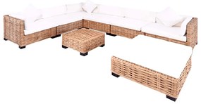 244623 vidaXL Комплект мека мебел, 27 части, естествен ратан