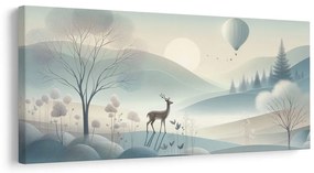 Картина на платно – Горски пейзаж с елен и планини