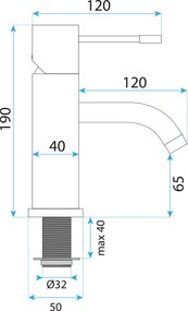 Смесител за мивка Rea Lungo Diamond Brush Gold
