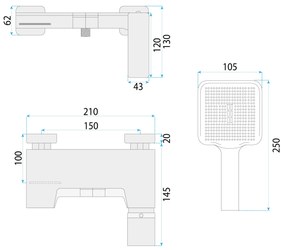 Смесител за вана REA Joe Brush Gold