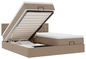 3311960 vidaXL Османска легло с матраци, капучино, 180x200 см, изкуствена кожа