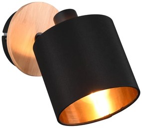 Прожектор в черен и естествен цвят ø 12 cm Tommy – Trio