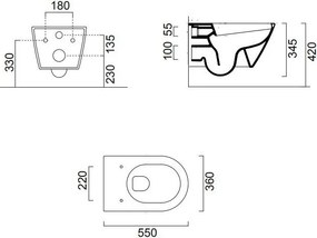 Висящ леген Kube-X/55 с капак Super Slim MS86SC GSI